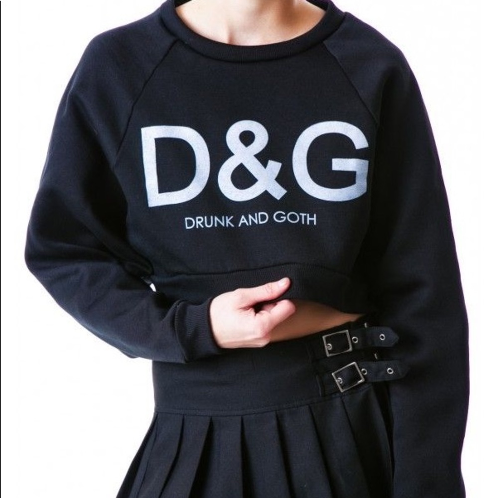 Drunk & Goth Cropped Sweatshirt